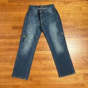 Simply Vera Vera Wang Cargo‎ Jeans Women's 2 Straight Leg Denim Utility Pockets